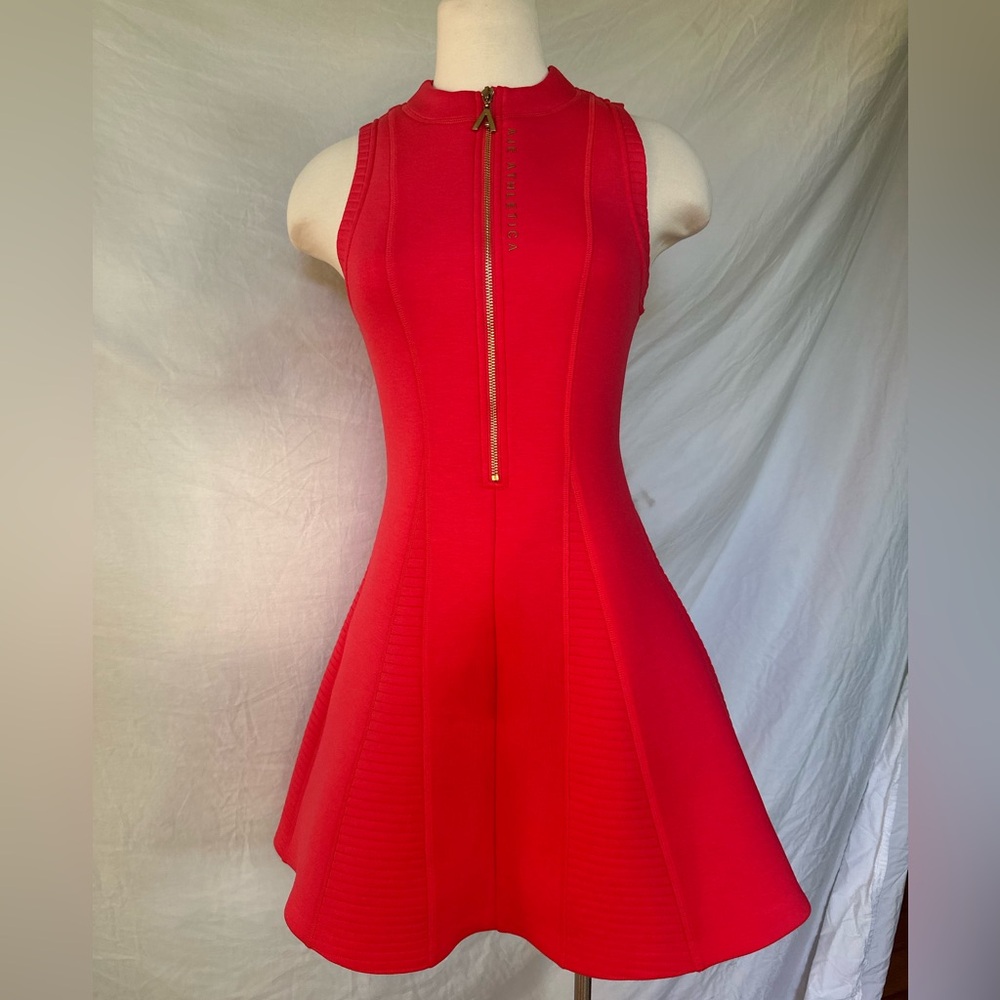 Aje Vibrant Red Zip-Front Mini Dress